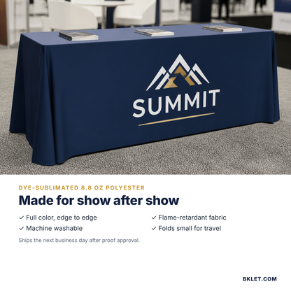 Dye-sublimated polyester table throw features