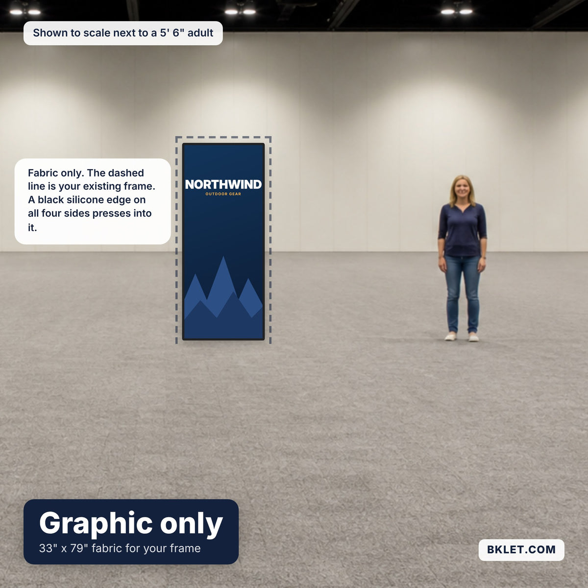 Replacement 33 x 79 in SEG graphic for an existing frame