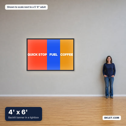 4' x 6' shown to scale next to an adult