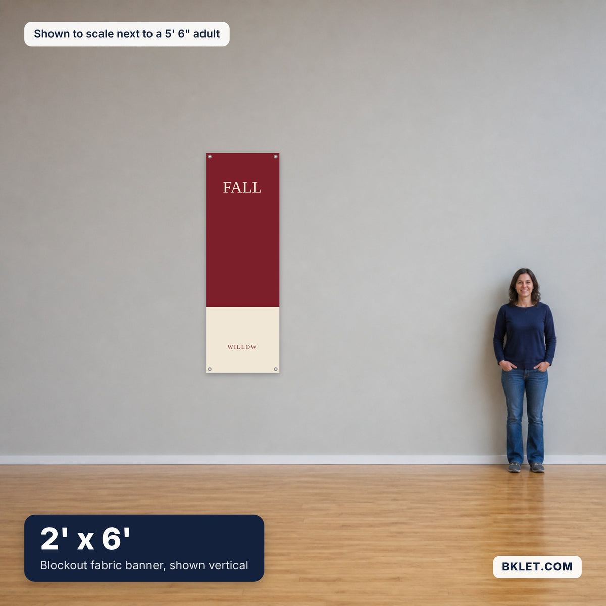 2 x 6 ft shown to scale next to an adult