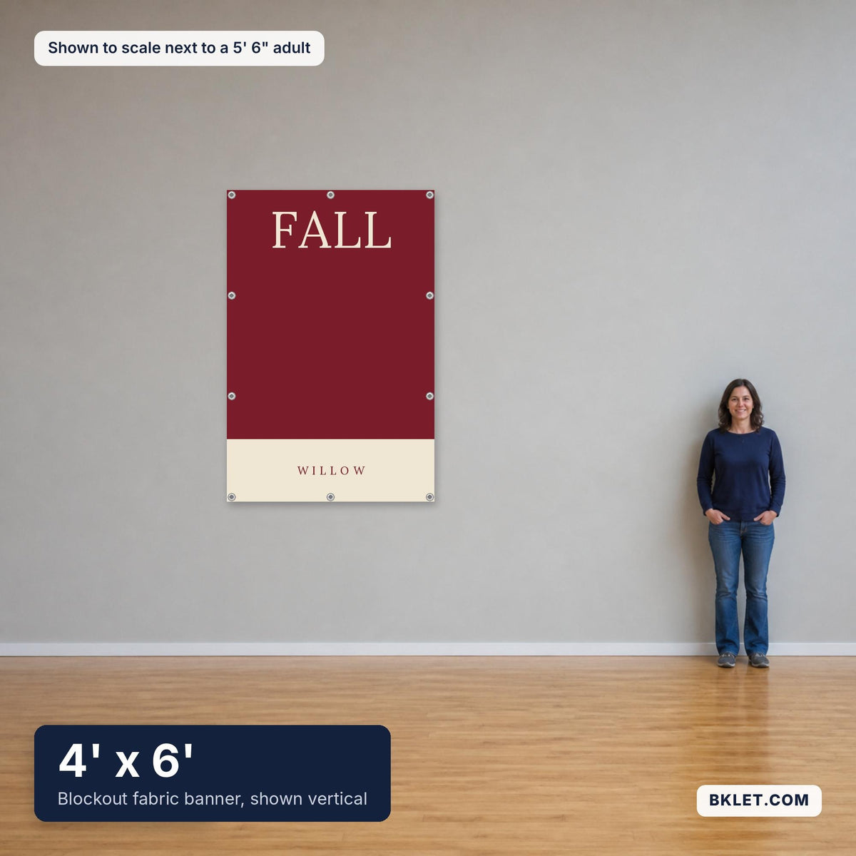 4 x 6 ft shown to scale next to an adult