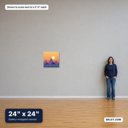 24" x 24" shown to scale next to an adult