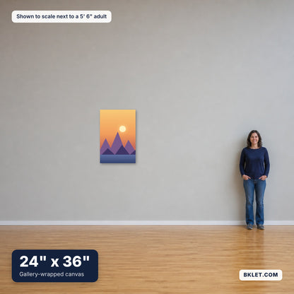 24" x 36" shown to scale next to an adult