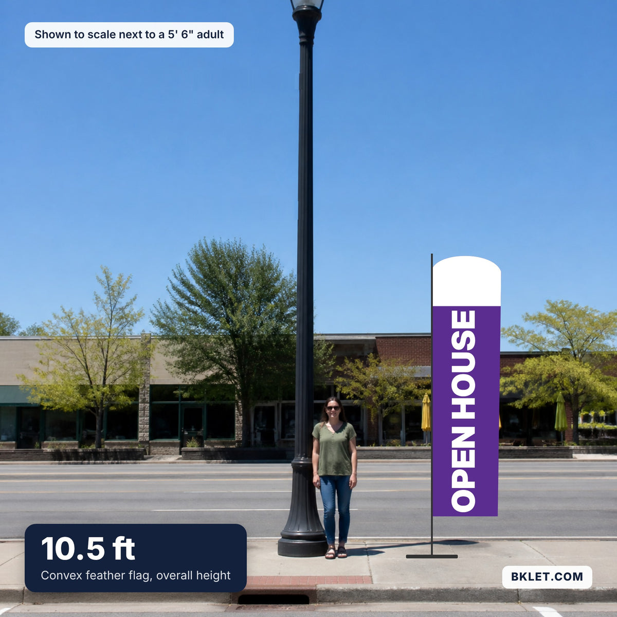 10.5 ft shown to scale next to an adult
