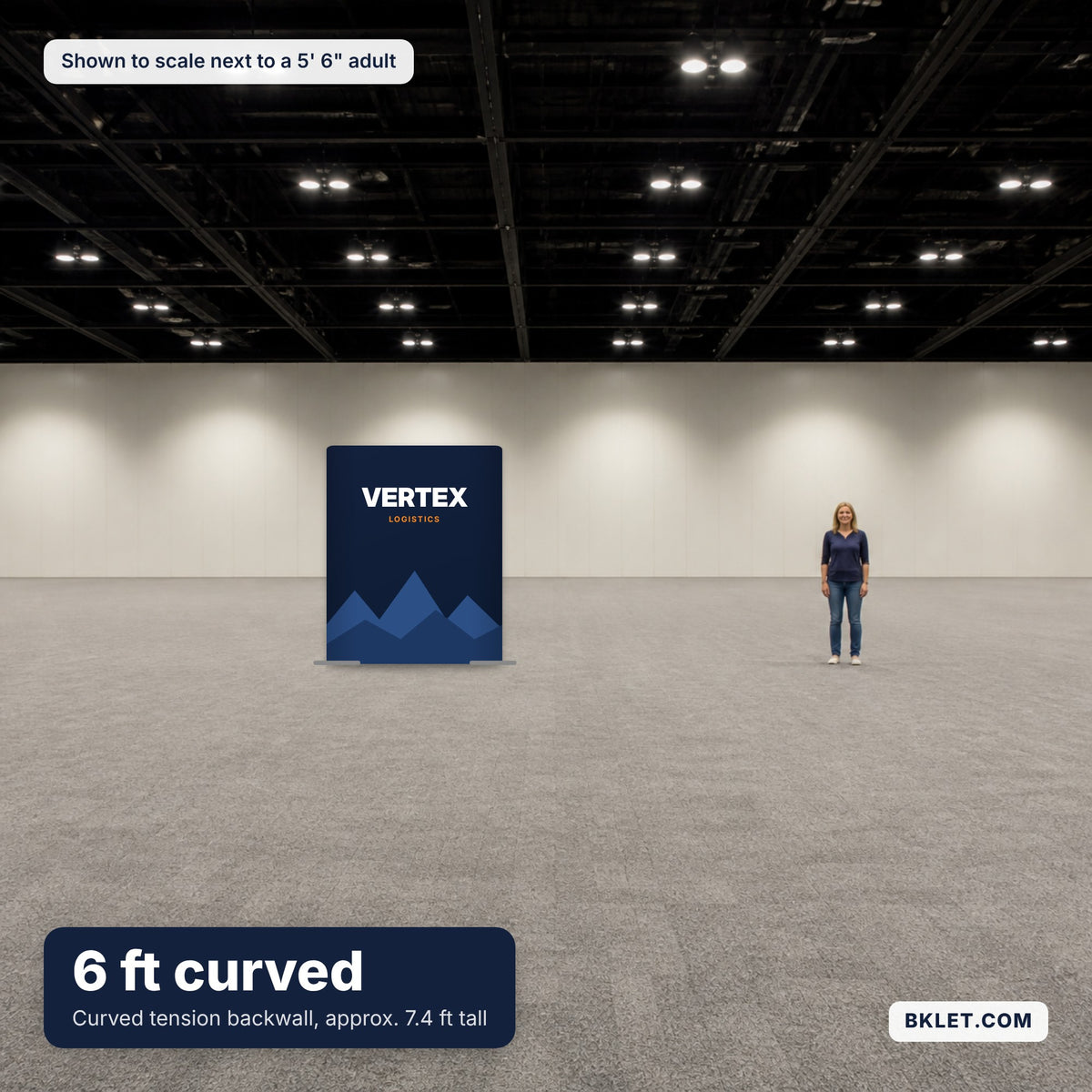 6 ft shown to scale next to an adult