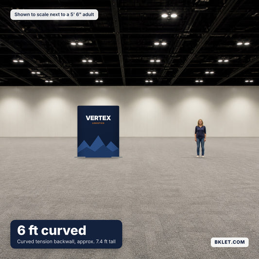 6 ft shown to scale next to an adult
