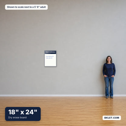 18" x 24" shown to scale next to an adult