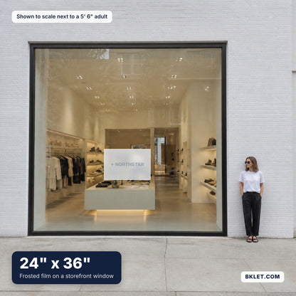 24 x 36 in shown to scale next to an adult
