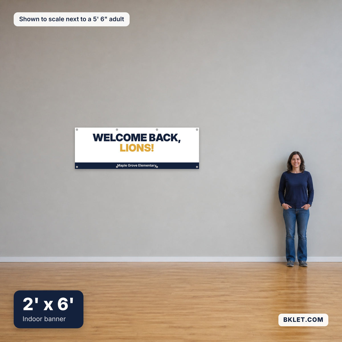 2 x 6 ft shown to scale next to an adult