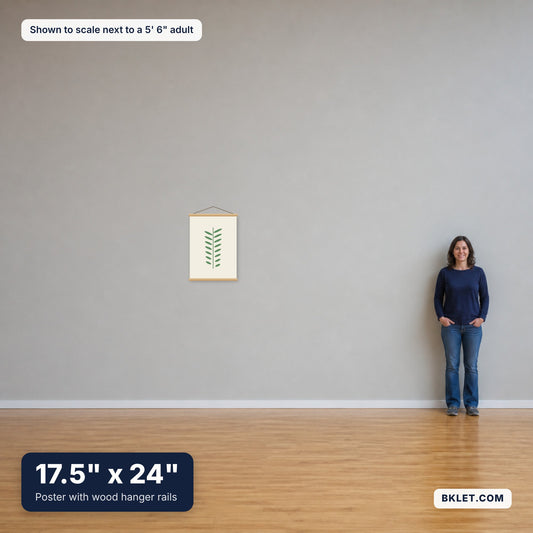 17.5 x 24 in shown to scale next to an adult
