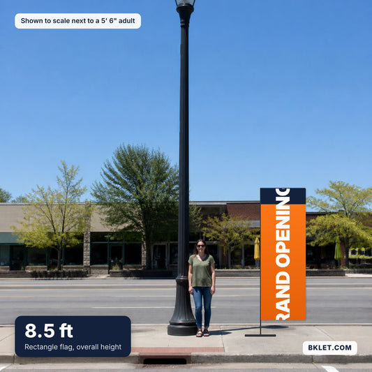 8.5 ft shown to scale next to an adult