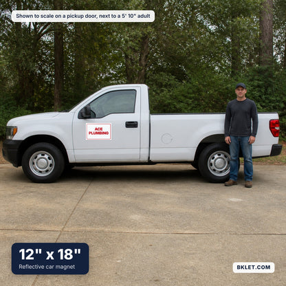 12 x 18 in shown to scale next to an adult