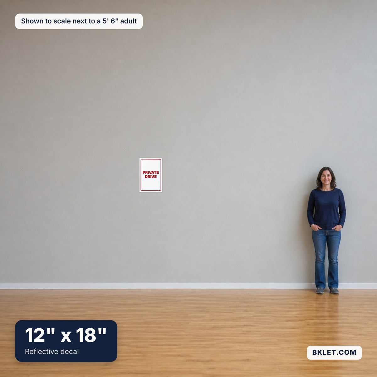 12 x 18 in shown to scale next to an adult