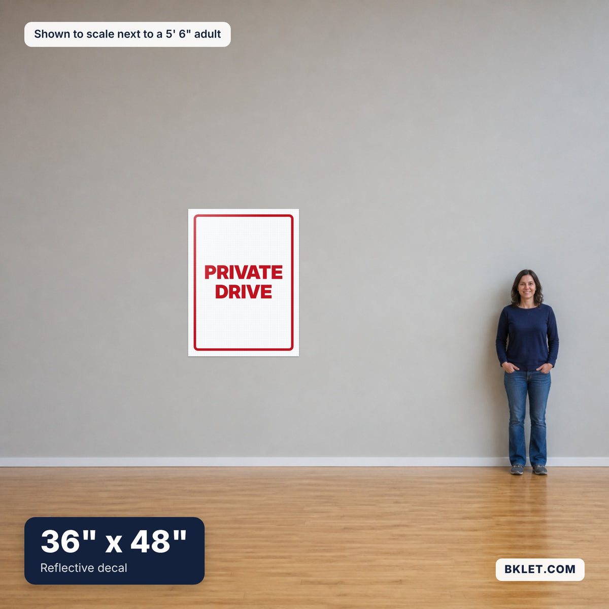 36 x 48 in shown to scale next to an adult
