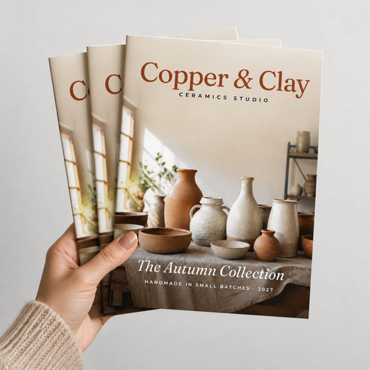 Custom 9 x 12 saddle-stitched booklets held in hand