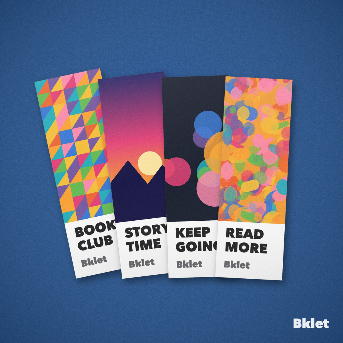 Custom bookmarks printed by Bklet