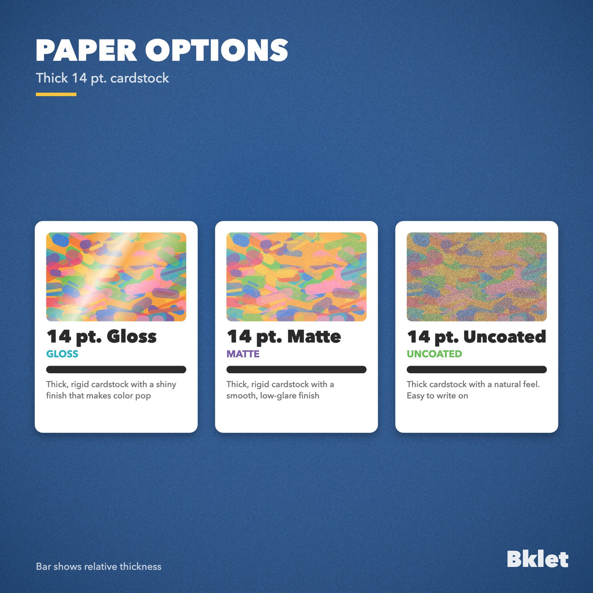 Bookmark paper options