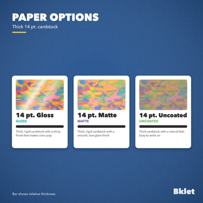 Bookmark paper options