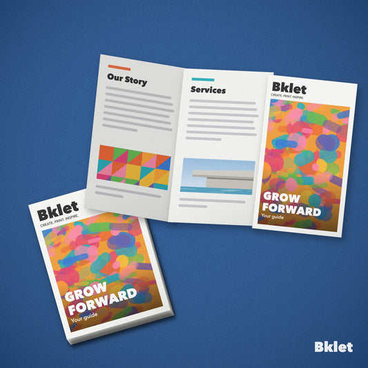 Custom folded brochures printed by Bklet