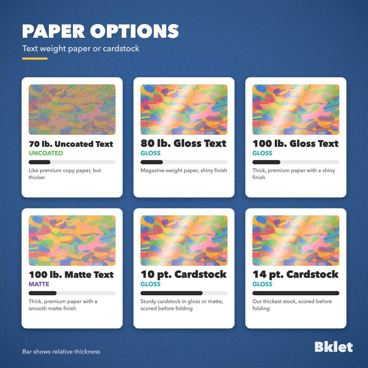 Brochure paper options