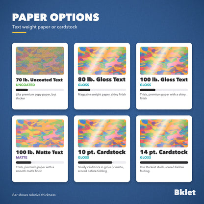 Brochure paper options