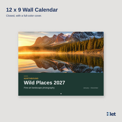 Custom 12 x 9 wall calendar, closed front cover