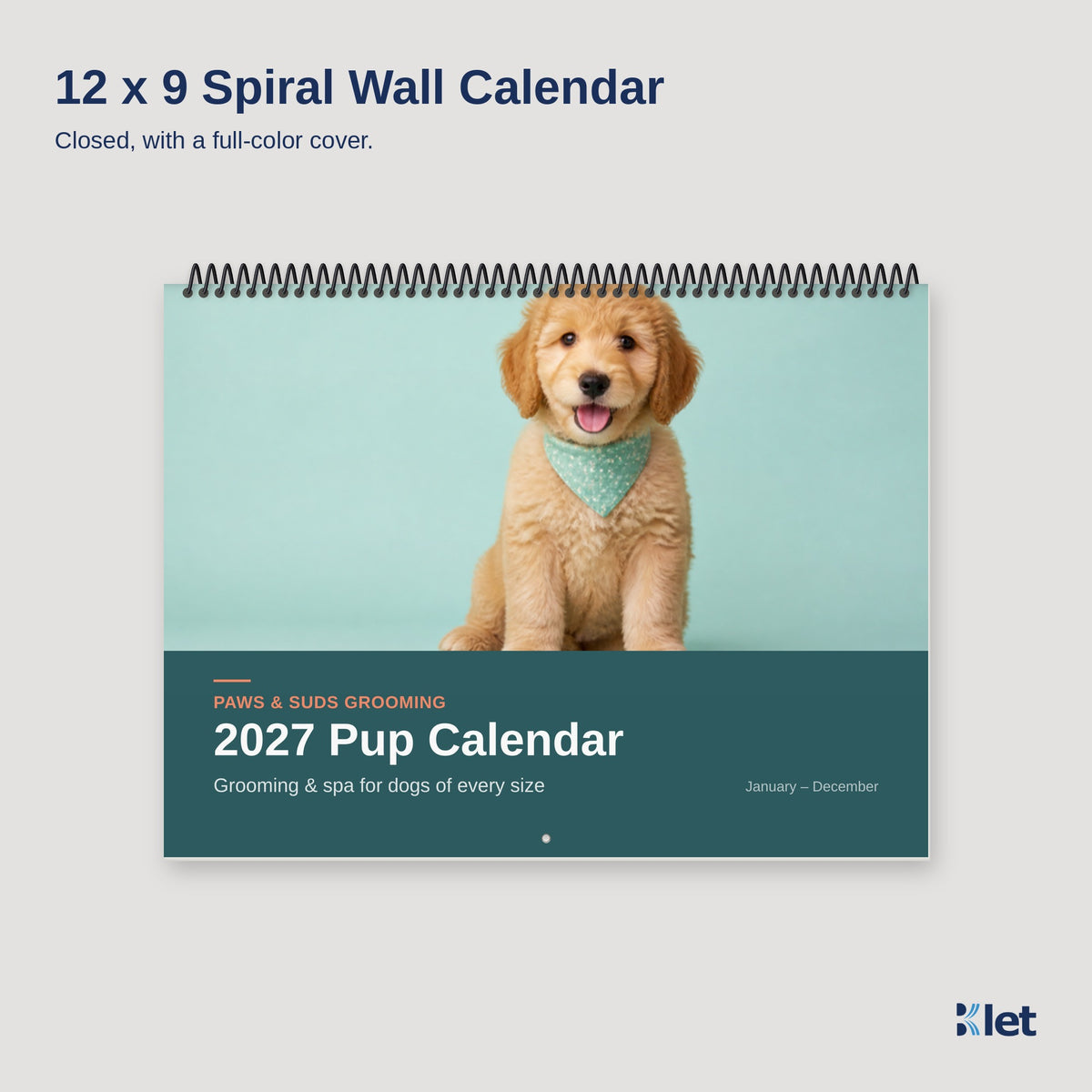 12 x 9 spiral wall calendar closed cover