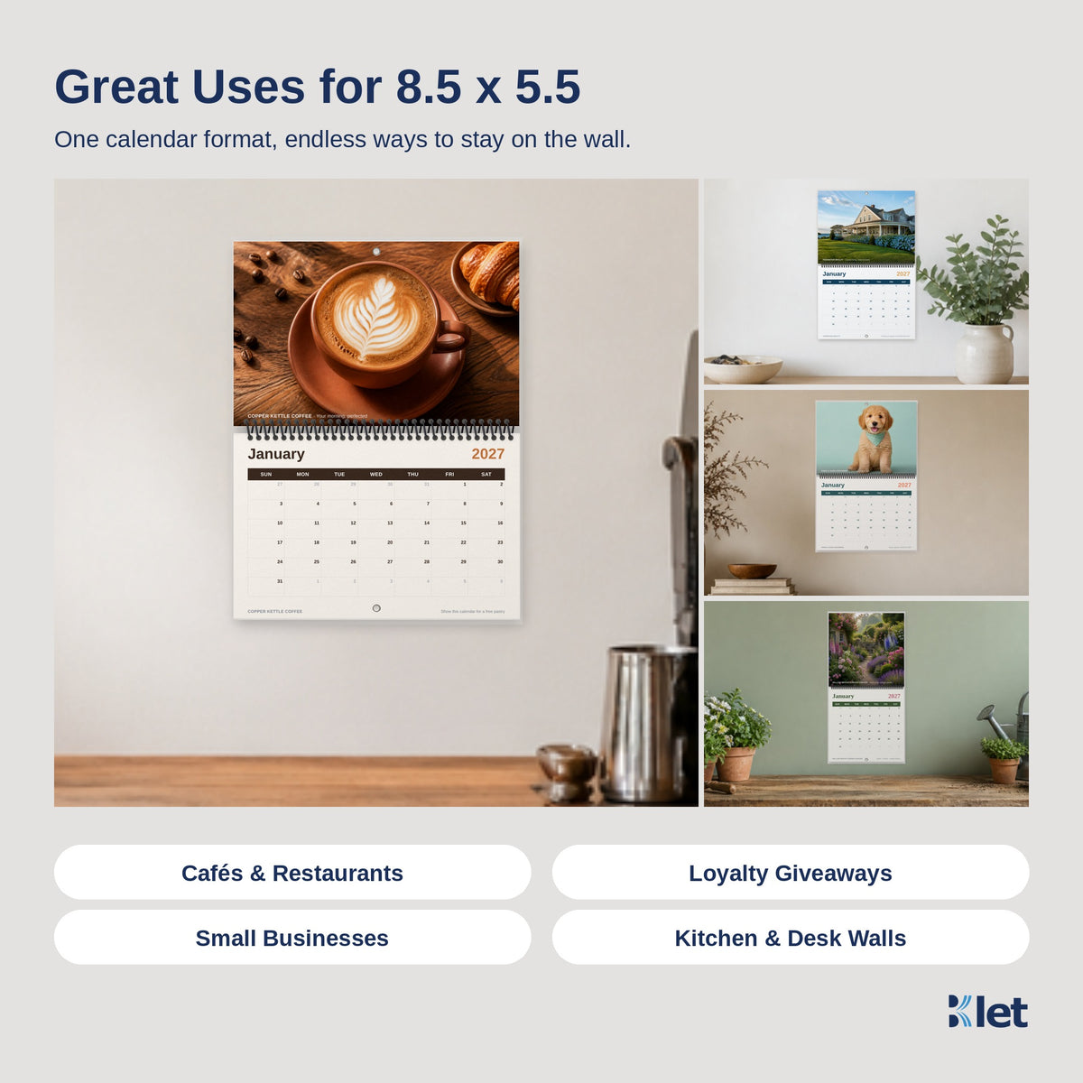 Uses for 8.5 x 5.5 spiral wall calendars