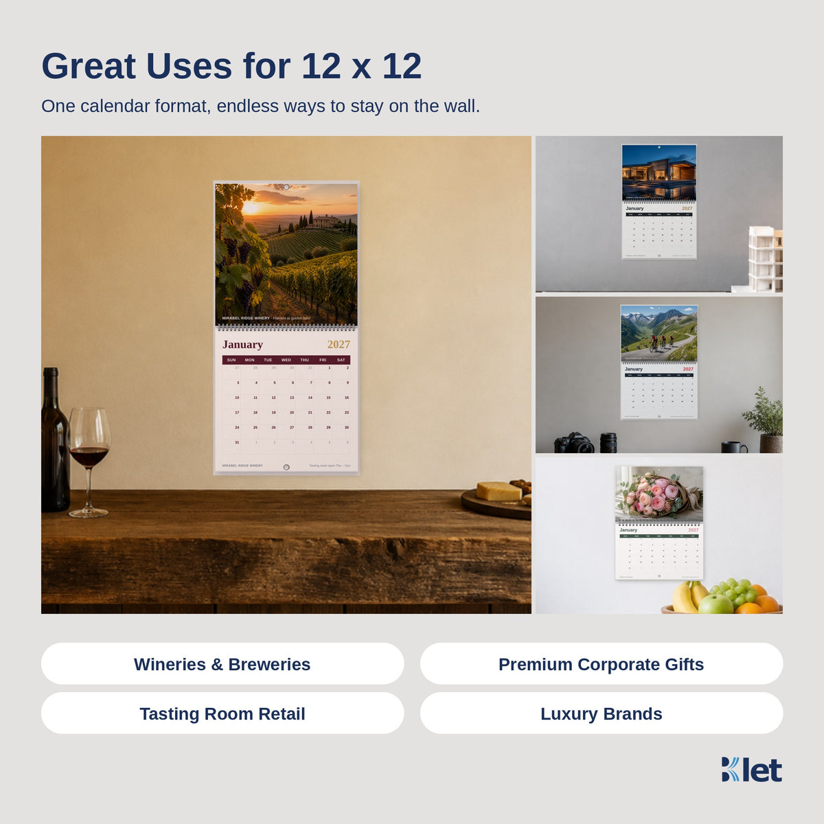 Uses for 12 x 12 Wire-O wall calendars