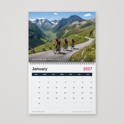Custom 12 x 9 Wire-O wall calendar hanging open