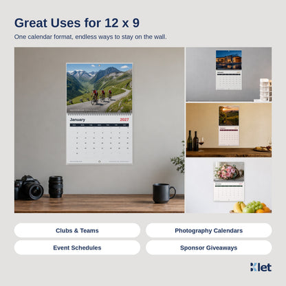 Uses for 12 x 9 Wire-O wall calendars