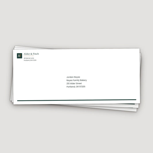 Stack of printed #10 envelopes