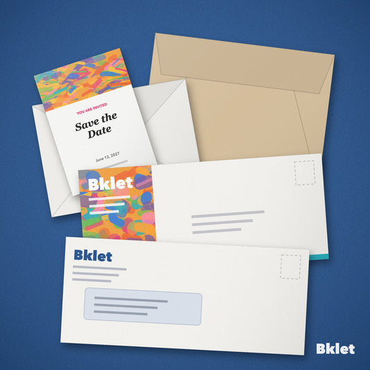 Custom printed envelopes by Bklet: invitation, business and catalog envelopes