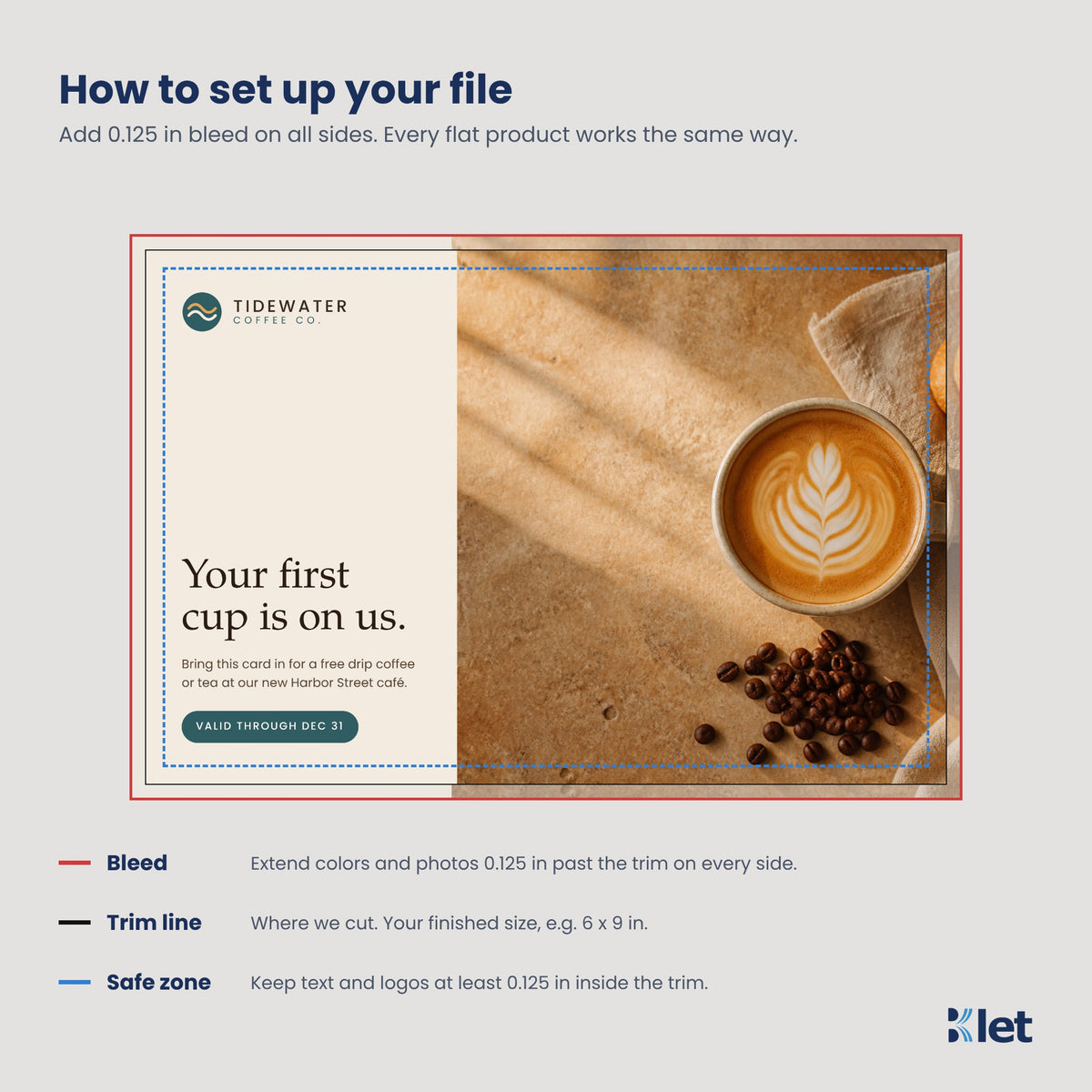 How to set up a print file with 0.125 inch bleed