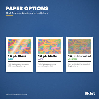 Greeting card paper options