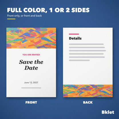 Invitations printed in full color on one or both sides
