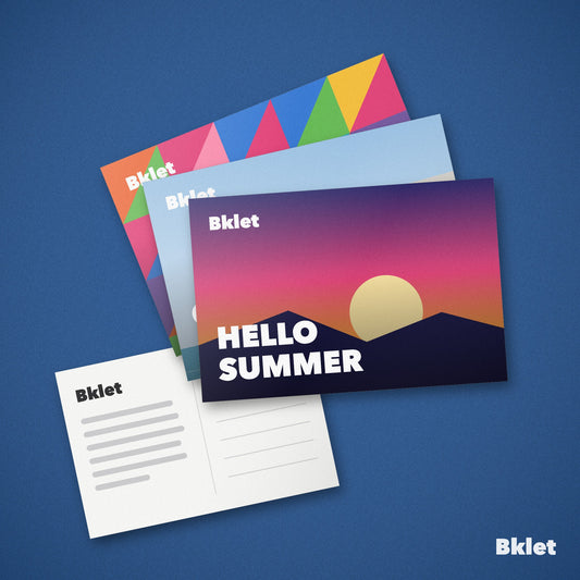 Custom postcards printed by Bklet