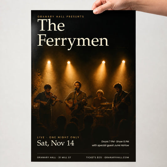 Custom poster held in hand