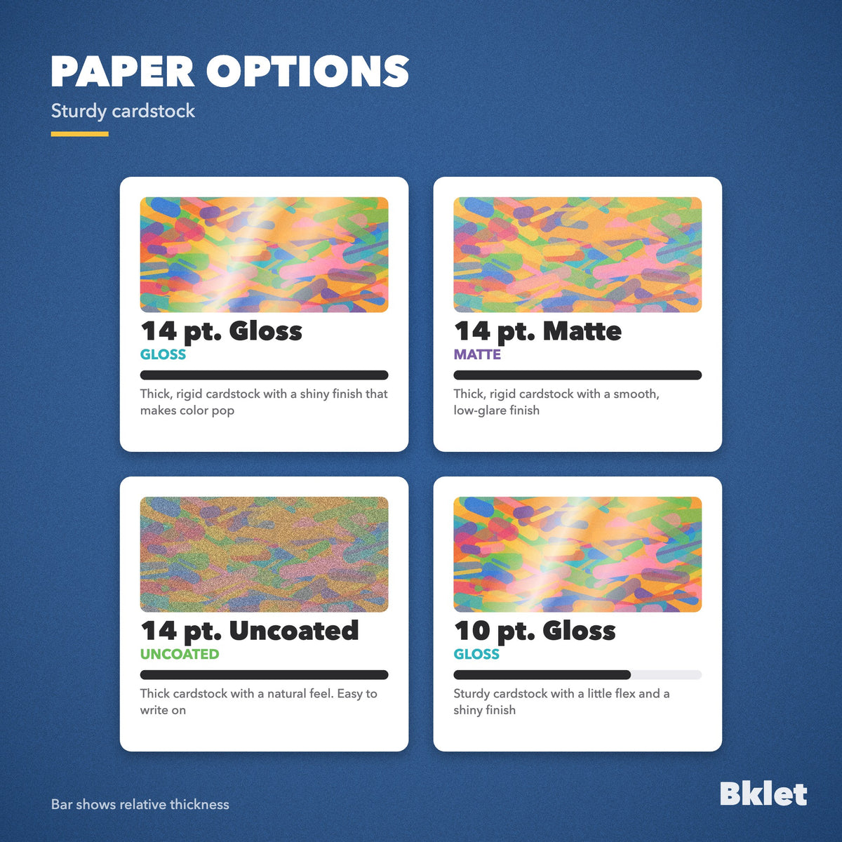Rack card paper options