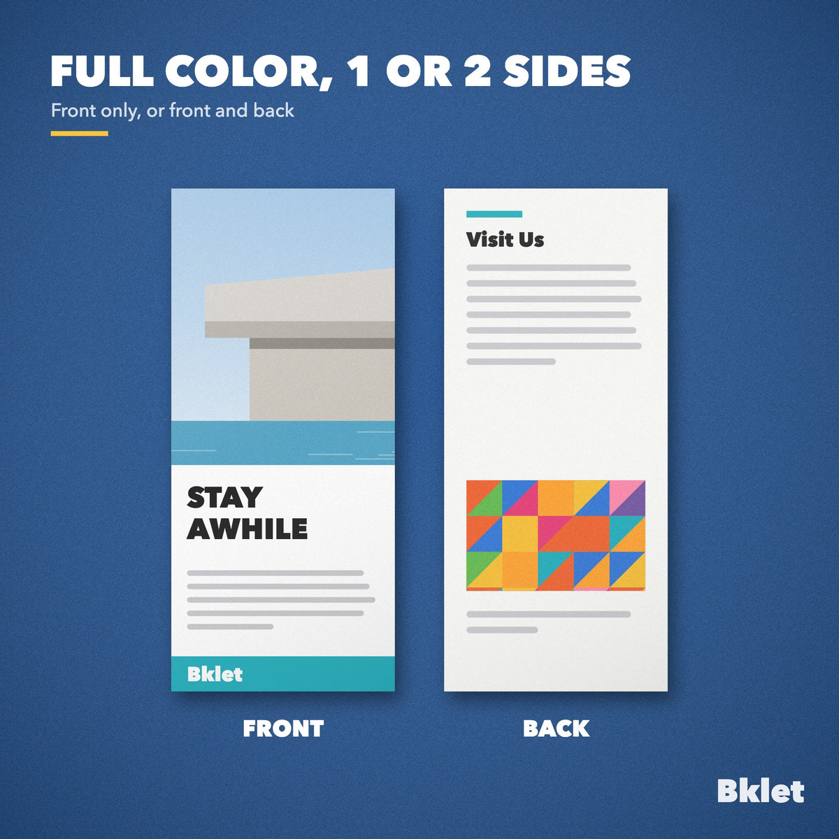 Rack cards printed on one or both sides