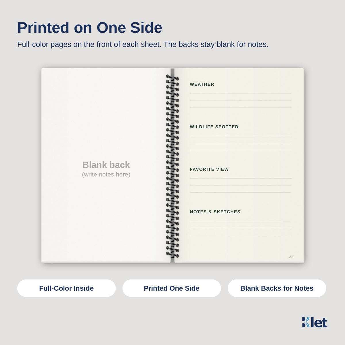 6 x 9 spiral book inside pages, full-color single-sided