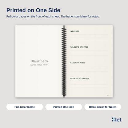 6 x 9 spiral book inside pages, full-color single-sided