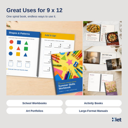Uses for 9 x 12 spiral bound books