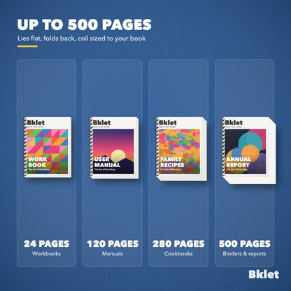 Spiral bound books from 24 to 500 pages